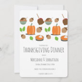 Invitation Dîner d'automne Thanksgiving Diner Turquie (Devant)