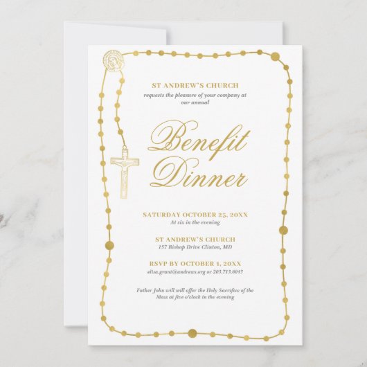 Invitation Dîner de bienfaisance religieux (Devant)