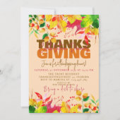 Invitation Dîner de célébration de Thanksgiving Récolte d'aut (Devant)