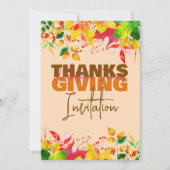 Invitation Dîner de célébration de Thanksgiving Récolte d'aut (Dos)