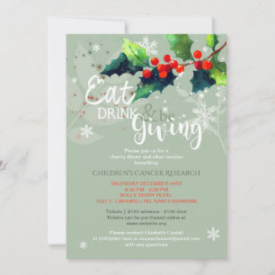 Invitation Dîner de charité d'hiver Enchère silencieuse