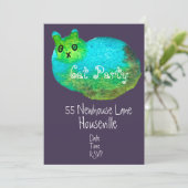 Invitation Dîner de chat d'art bleu moderne (Debout devant)