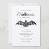Invitation Dîner de chauve-souris gothique vintage Halloween (Devant)