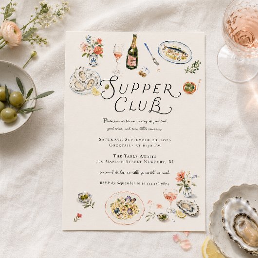 Invitation Dîner de Club de Supper Fantaisiste