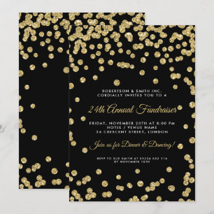 Invitation Dîner de collecte de fonds d'entreprise Gold Confe