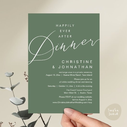 Invitation Dîner de conte de fées Mariage romantique