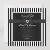Invitation Dîner de Cravate noire Formelle Noir Blancs (Devant)