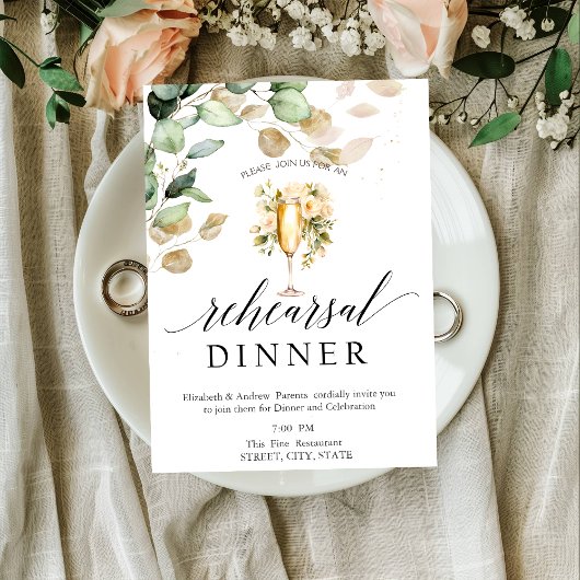 Invitation Dîner de dégustation de vin Eucalyptus Green