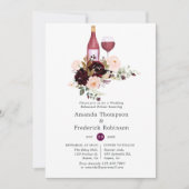 Invitation Dîner de dégustation de vin floral Berry & Blush (Devant)