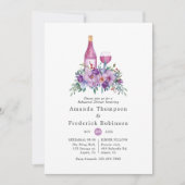 Invitation Dîner De Dégustation De Vin Floral Violet (Devant)