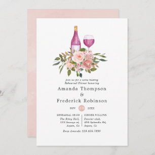 Invitation Dîner de dégustation floral Blush & Gold