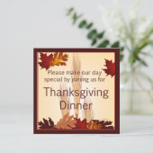 Invitation Dîner de design de la récolte de Thanksgiving (Debout devant)