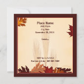 Invitation Dîner de design de la récolte de Thanksgiving (Dos)