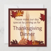 Invitation Dîner de design de la récolte de Thanksgiving (Devant)