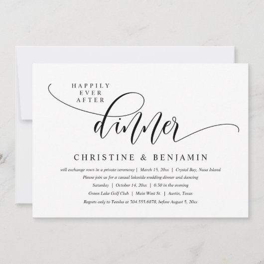 Invitation Dîner de dévotion éternelle, Élitisme, Écriture mo (Devant)