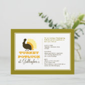 Invitation Diner de dinde de dinde vert orange de Thanksgivin (Debout devant)