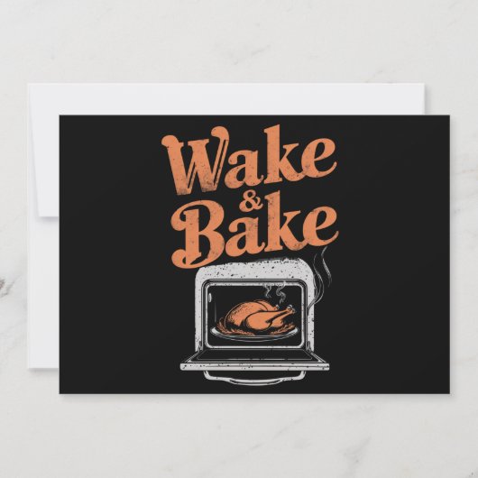 Invitation Dîner de dinde Wake Bake drôle de Thanksgiving (Devant)