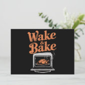 Invitation Dîner de dinde Wake Bake drôle de Thanksgiving (Debout devant)
