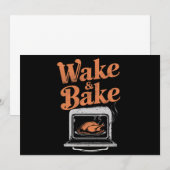 Invitation Dîner de dinde Wake Bake drôle de Thanksgiving (Devant / Derrière)