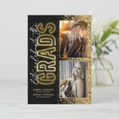 Invitation Dîner de double diplôme en or noir (Debout devant)