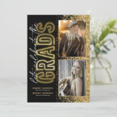 Invitation Dîner de double remise de diplômes en or noir (Debout devant)