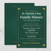 Dîner de famille de la Saint-Patrick Traditionnel 
