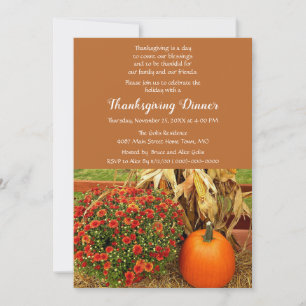 Invitation Dîner de famille pour la fête de Thanksgiving
