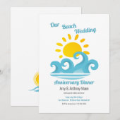 Invitation Dîner de fête d'anniversaire de mariage sur la pla (Devant / Derrière)