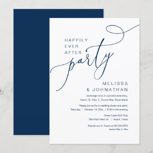 Invitation Dîner de fête de mariage après l'élopement heureux