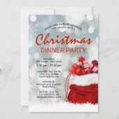 Invitation Dîner de fête de Noël d'entreprise rouge (Devant)
