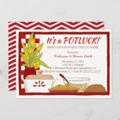 Invitation Dîner de fête de Potluck ou déjeuner Anniversaire (Devant / Derrière)