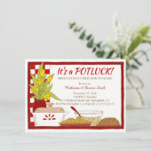 Invitation Dîner de fête de Potluck ou déjeuner Anniversaire (Debout devant)