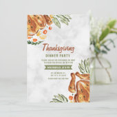 Invitation Dîner de fête de Thanksgiving à la dinde Grise Mar (Debout devant)