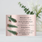 Invitation Dîner de fête d'hiver Noël Réveillon Rose (Debout devant)