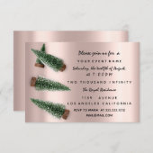 Invitation Dîner de fête d'hiver Noël Réveillon Rose (Devant / Derrière)