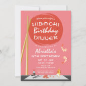 Invitation Dîner de fête Hibachi rose Fête Hibachi (Devant)