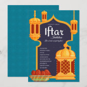 Invitation Dîner de fêtes des lanternes d'Iftar (Devant / Derrière)