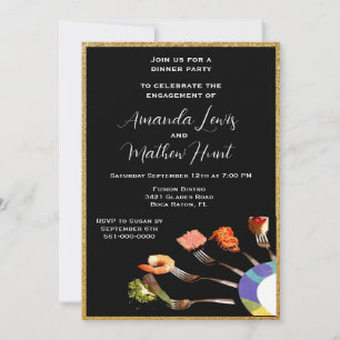 Invitation Dîner de Fiançailles Moderne (5x7) 