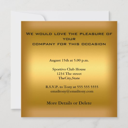 Invitation Dîner de football (Dos)