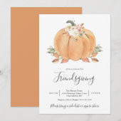 Invitation Dîner de Friendsgiving avec citrouille (Devant / Derrière)