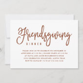 Invitation Dîner de Friendsgiving | Blanc avec feuilles d'aut (Devant)