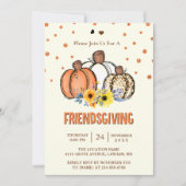 Invitation Dîner de Friendsgiving de fête de citrouille d'aut (Devant)