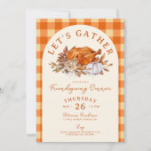 Invitation Dîner de Friendsgiving dinde rustique de Thanksgiv (Devant)