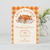 Invitation Dîner de Friendsgiving dinde rustique de Thanksgiv (Debout devant)