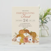 Invitation Dîner de Friendsgiving Fête Élégant Rustique (Debout devant)