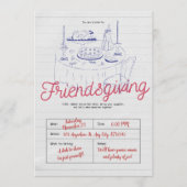 Invitation Dîner de Friendsgiving minimaliste moderne (Devant)