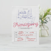 Invitation Dîner de Friendsgiving minimaliste moderne (Debout devant)