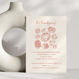Invitation Dîner de Friendsgiving minimaliste moderne de Than