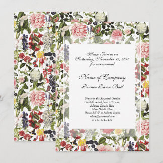 Invitation Dîner de gala élégant de jardin botanique Fleur de
