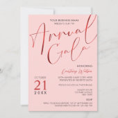 Invitation Dîner de gala élégant, rose et rouge pour entrepri (Devant)